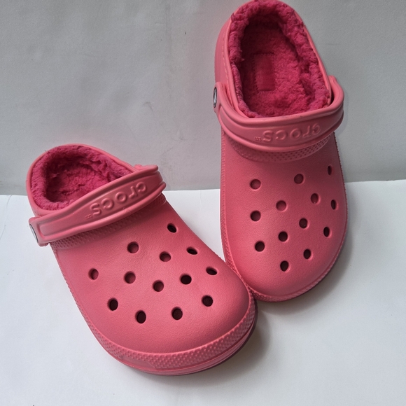 CROCS Shoes - Crocs Adult Classic Pink Clogs Mules Lined Women 7 Men 5 Unisex Comfort Slides